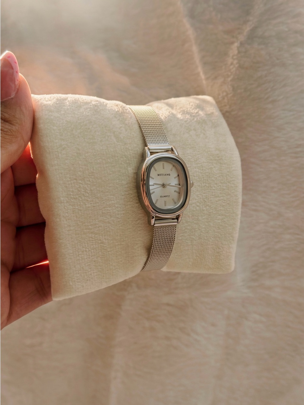Silver Mesh Band Women's Quartz Watch